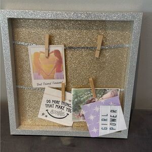 Glittery Silver and Gold Photo Display Board